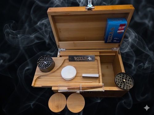 lockable home box kit,with roller and all accessories with smell proof jars