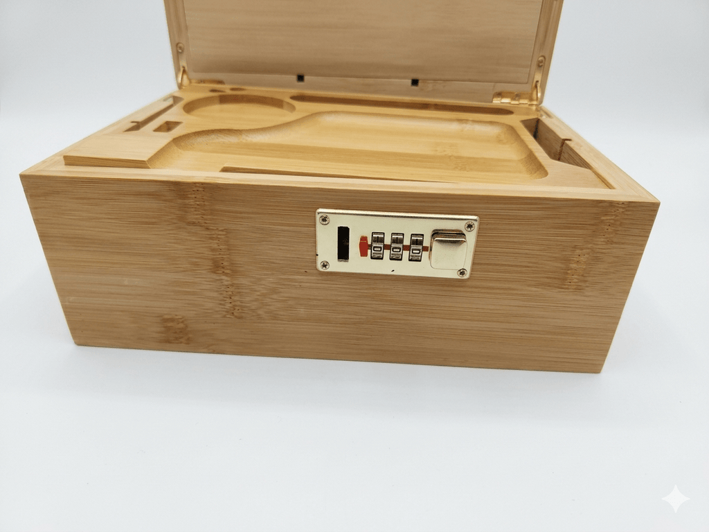 Premium Bamboo Rolling Station Kit — Lockable All - in - One Set - Rolling in gigglez