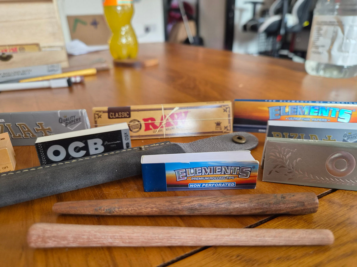 The Roller Set — Slim & Standard Hand-Carved Wooden Rollers in Leather Case - Rolling in Gigglez