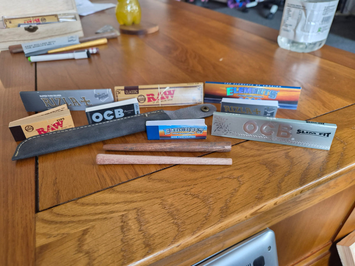 The Roller Set — Slim & Standard Hand-Carved Wooden Rollers in Leather Case - Rolling in Gigglez