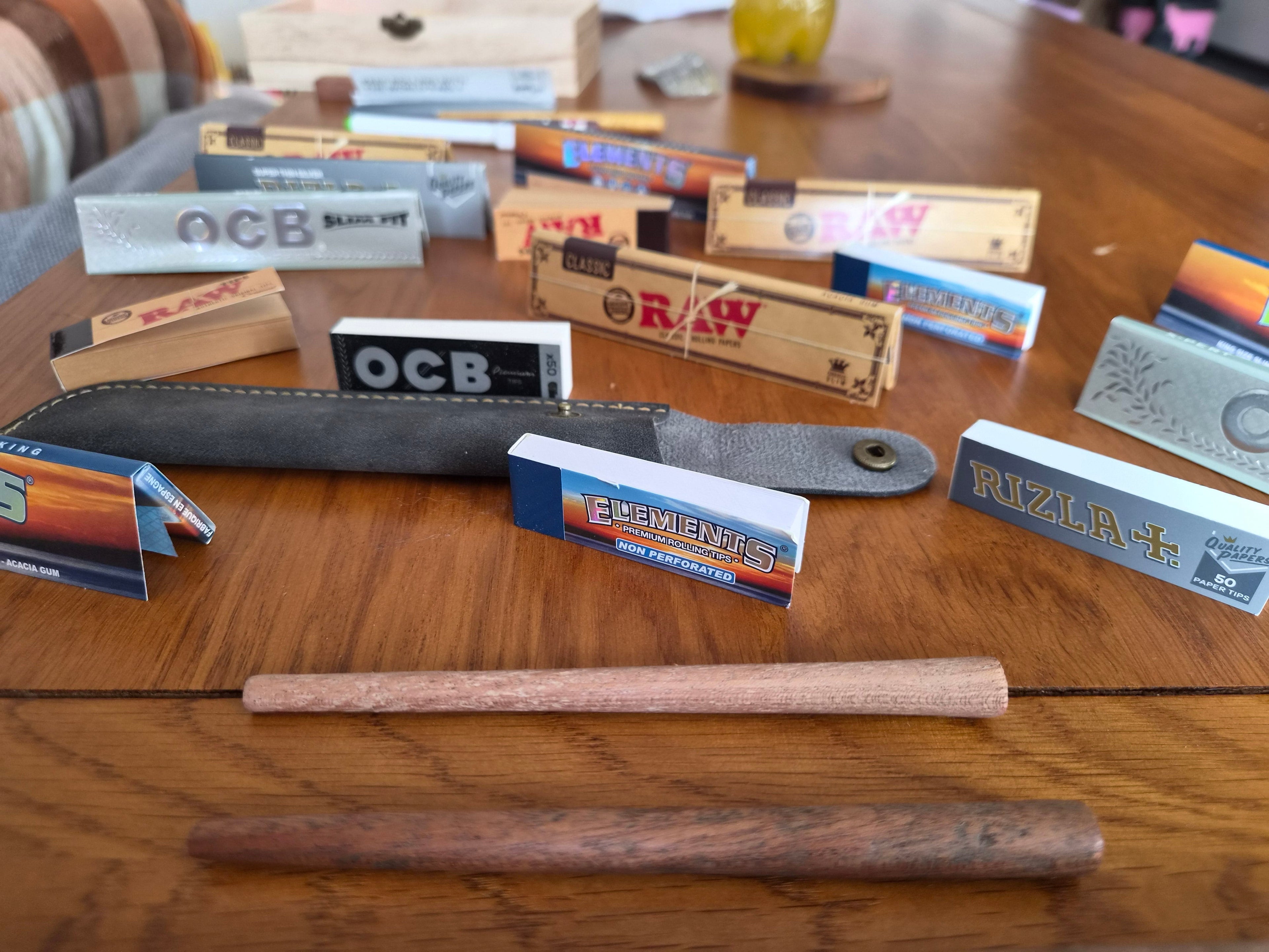 The Roller Set — Slim & Standard Hand-Carved Wooden Rollers in Leather Case - Rolling in Gigglez