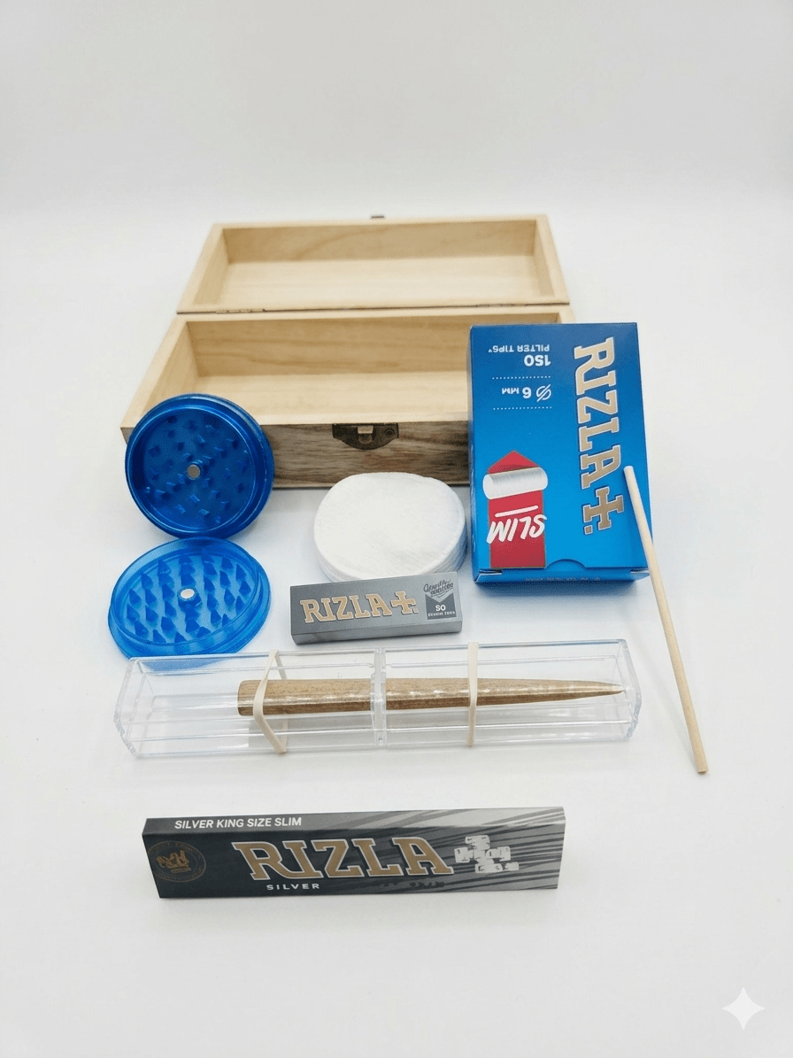 Travel Rolling Kit — Everything You Need, Ready to Go including the hand - carved Roller - Rolling in gigglez