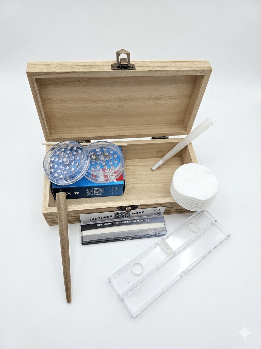 Travel Rolling Kit — Everything You Need, Ready to Go including the hand - carved Roller - Rolling in gigglez